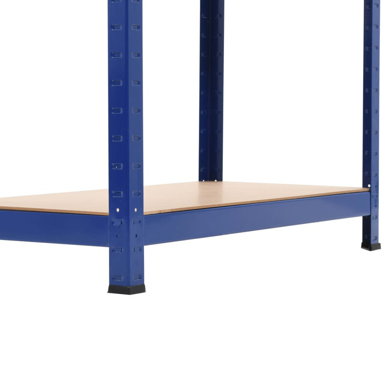 Étagère 5 tablettes en acier et bois d'ingénierie, 31,5 po x 15,7 po x 63 po, Bleu, 2
