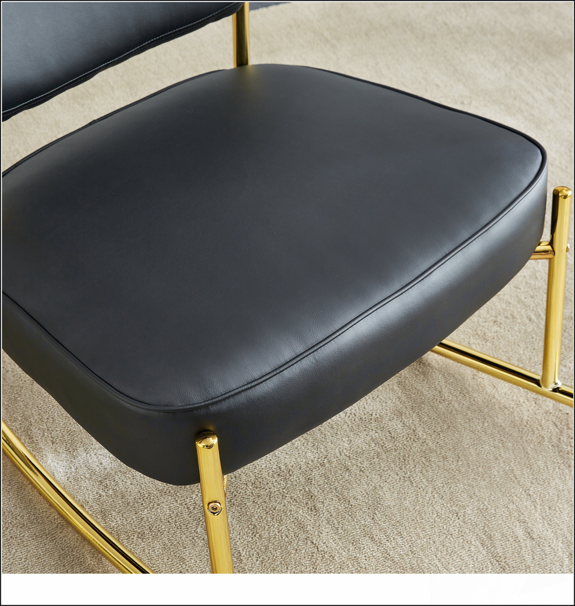 Mercer41 PU Material Cushioned Rocking Chair With Ergonomic Design ...