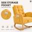Chaise berçante classique rembourrée avec repose-pieds réglables-1072983783
