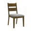 Ensemble de 2 chaises de salle à manger Lyoi, siège en tissu rembourré gris, pieds en bois brun
