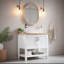 Meuble-lavabo 32 po avec lavabo, meuble-lavabo simple avec portes et tablette ouverte, petit meuble-lavabo en bois massif avec lavabo, pour salle de bain