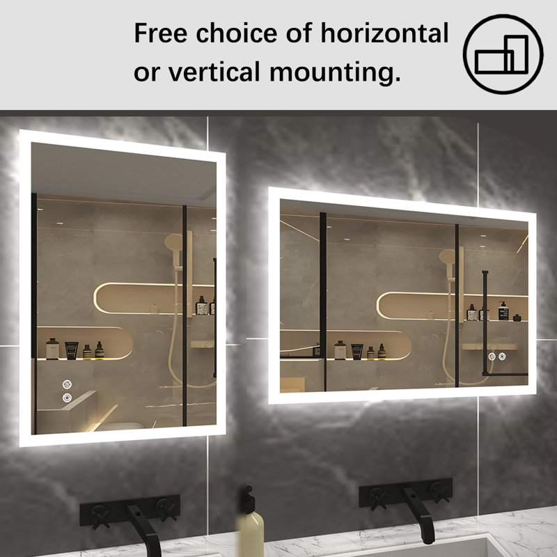 Demitria Rectangle Wall Mirror Set, 70 cm H x 100 cm W