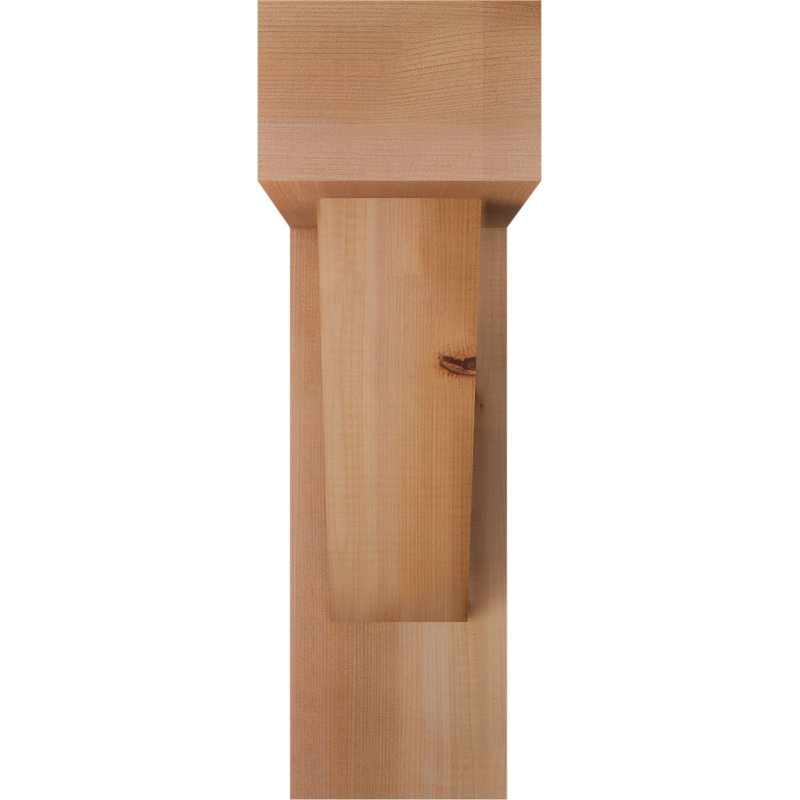 Traditional Block Bracket with Offset Brace, 18 x 18, 5 1/2"W Western Red Cedar (Smooth)