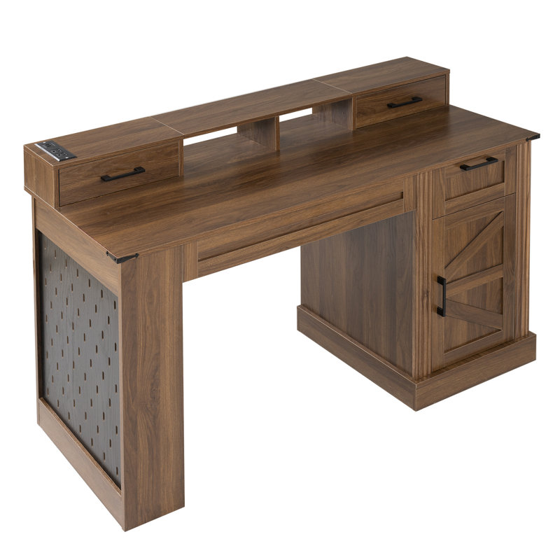 Bureau de ferme 55 po avec armoire de rangement et station de charge (sans la chaise)