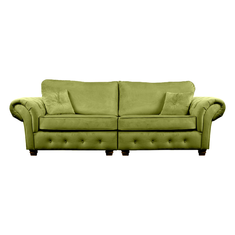 Lila 4 Seater Velvet Sofa, Olive