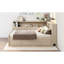 Lit de jour en bois pleine grandeur avec tablettes de rangement et lit gigogne, lait blanc antique