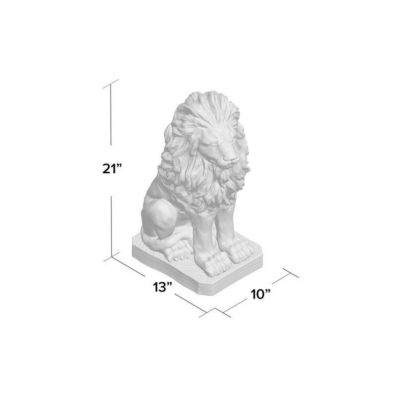 Statue de manoir Mansfield regardant un lion regardant à droite