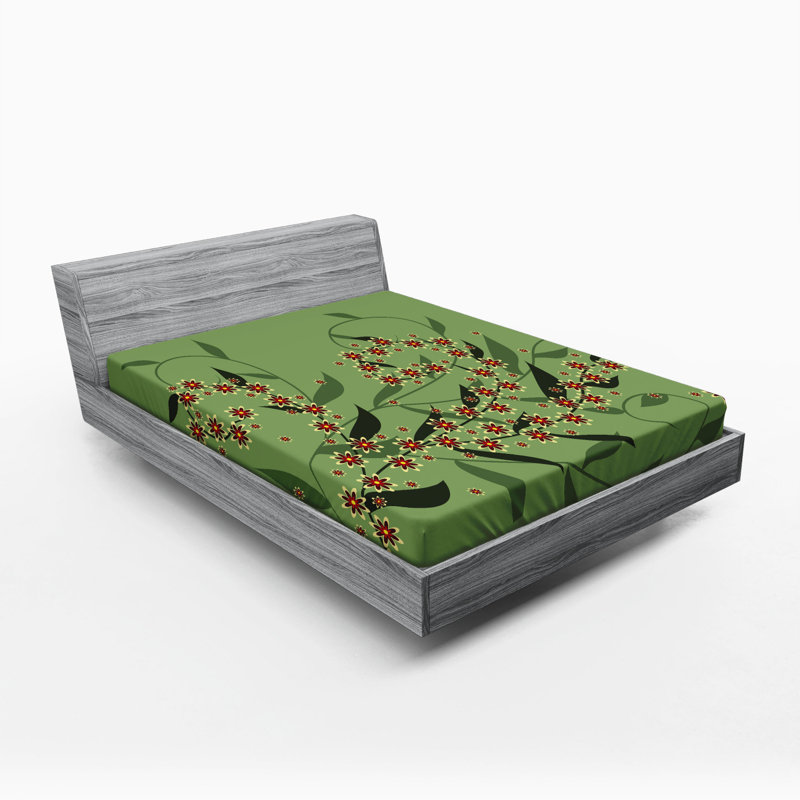 Drap-housse en microfibre Blooming, Drap-housse de taille double