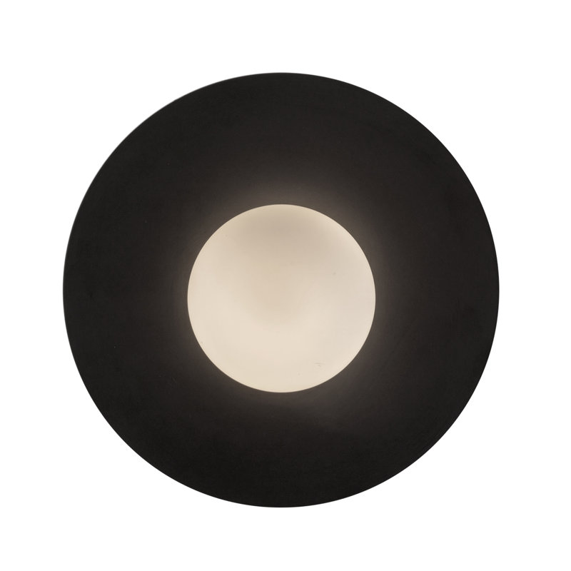 Elixir 10-In Flush Mount, Black/White, Black, 5.38" H x 9.88" W x 9.88" W