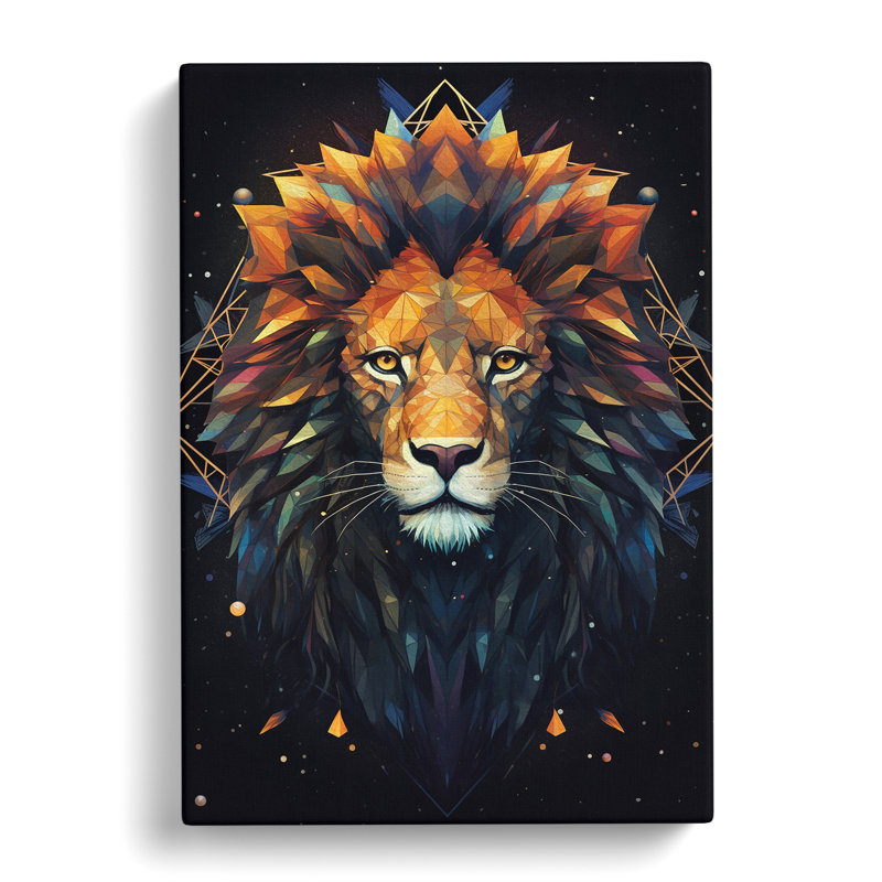 Leo Zodiac Geometric - No Frame Print, 60cm H x 40cm W x 3cm D
