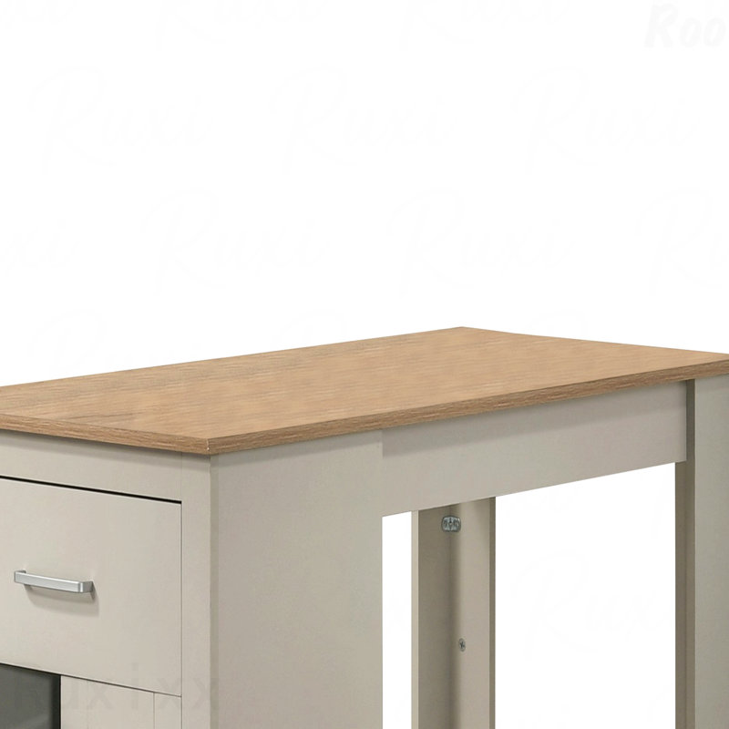 Table de salle à manger Alonzo 47 po gris clair avec rangement et tiroir