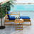 Acacia Wood Outdoor Lounge Set - Chair and Ottoman with Removable Cushions, All-Weather Outdoor Chair-1254746596