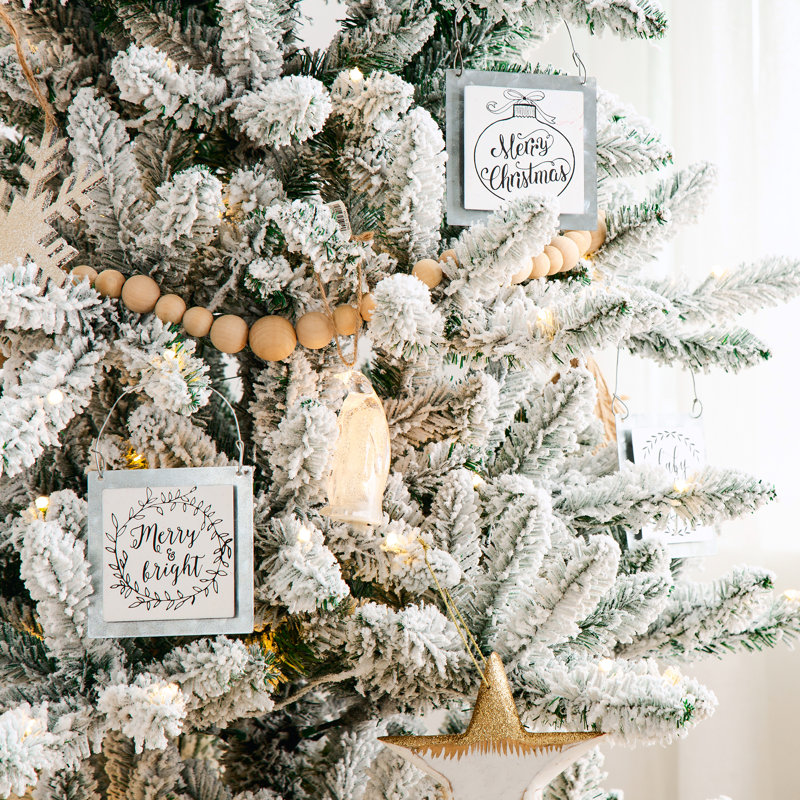 Sapin de Noël artificiel vert / blanc Guillema, 6'