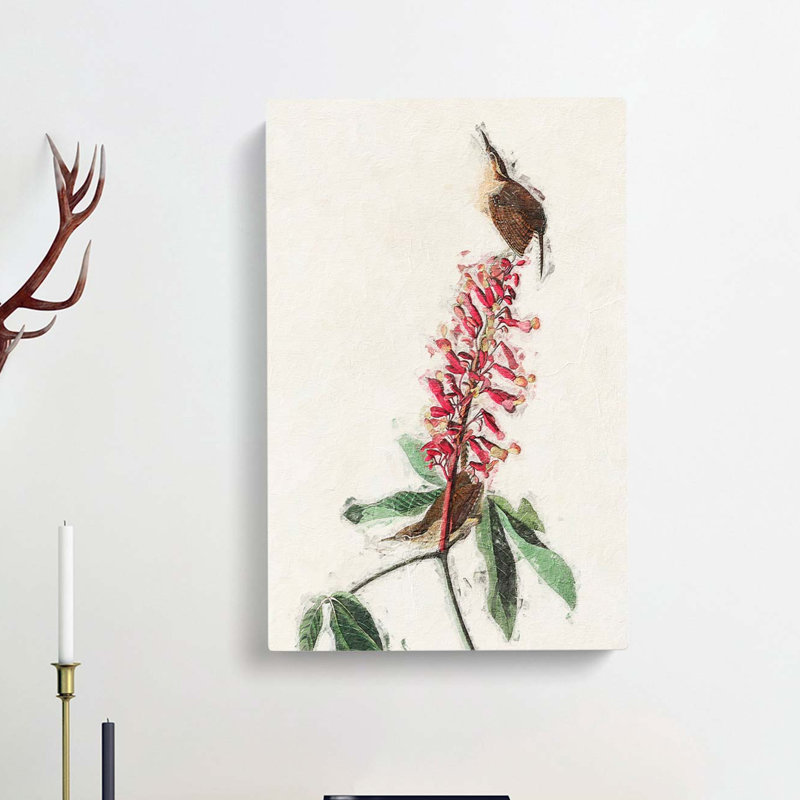 Great Carolina Wrens by John Audubon - Wrapped Canvas, 60cm H x 40cm W x 3cm D