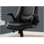 Chaise de bureau, hauteur réglable, pivotante, ergonomique, accoudoirs, bureau d'ordinateur, bureau, aspect cuir noir, métal noir, contemporain, moderne
