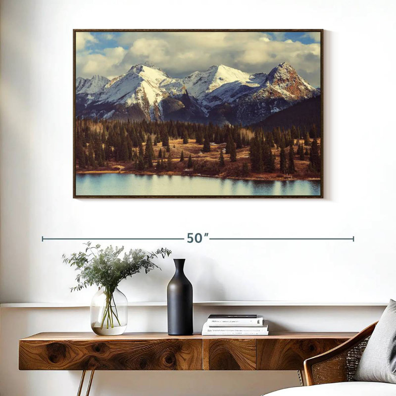Montagnes Rocheuses du Colorado, Cadre flottant en noyer, 40 po x 27 po