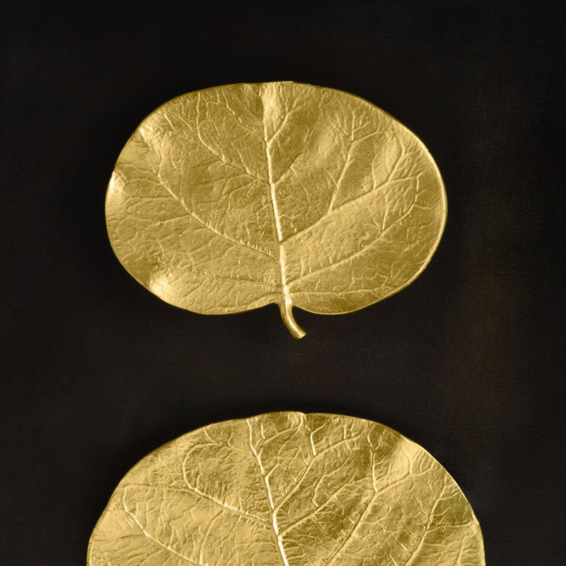 Botanical Leaf Shadow Box, Gold