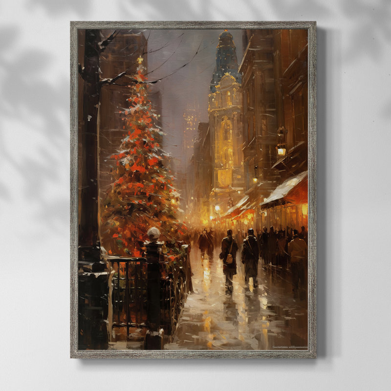 «Christmas Holiday Art DCC XXVI», reproduction d'art encadrée - bois massif, H 15 po x l 12 po
