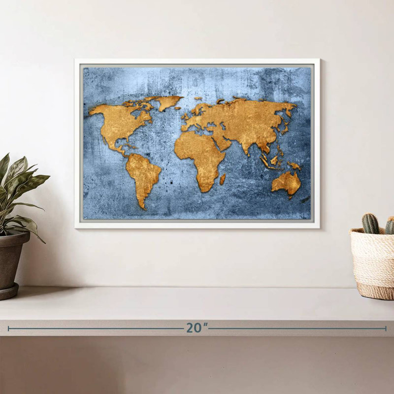 Azure World Luro, 13 po x 9 po, Cadre flottant blanc