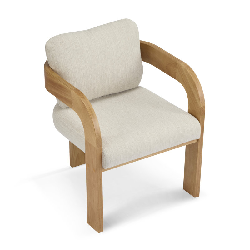 Chaises de salle à manger rembourrées Demars Modern, Naturel, Beige