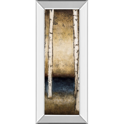 Birch Serenity Wall Art - 18" x 42" - Mirrored Frame