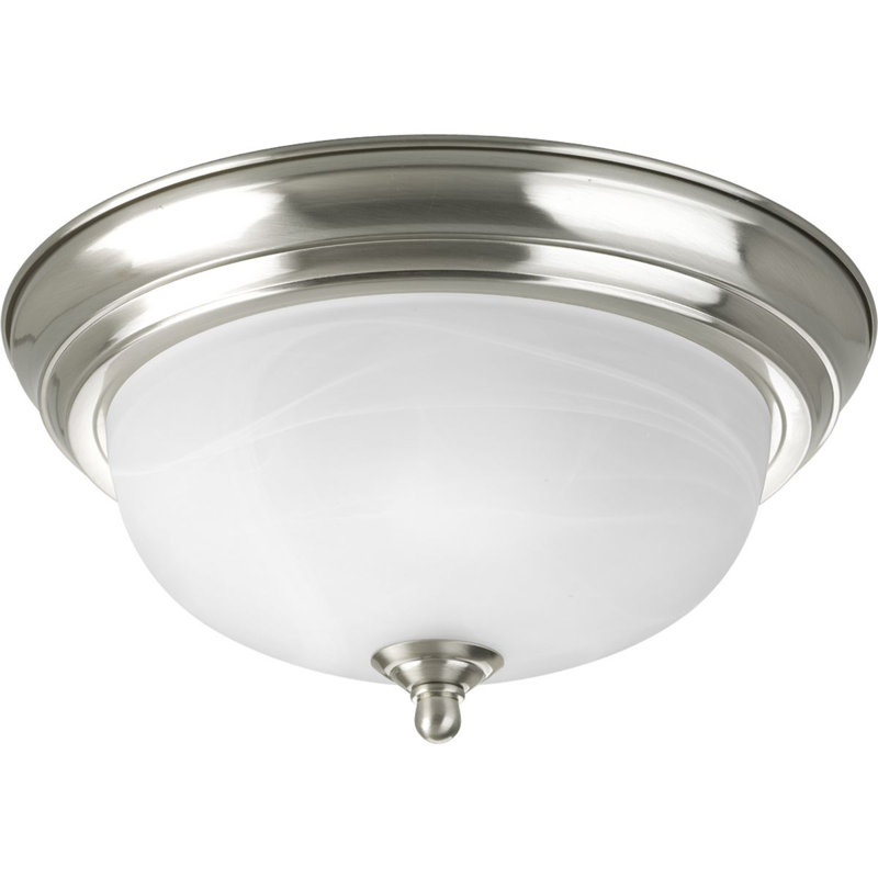 Alabaster Glass Flush Mount Light, Antique Bronze, (1) 60W Medium base Incandescent bulb