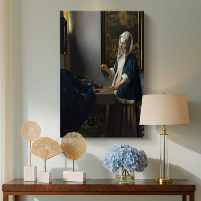 Femme tenant une balance - Toile tendue par Jean Vermeer