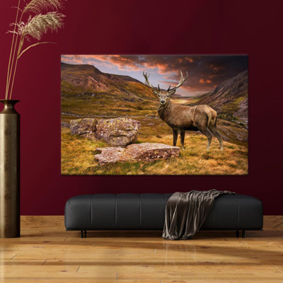 Elegant Deer Art Printing: Printed Canvas Wall Decoration,1P Wrapped Canvas