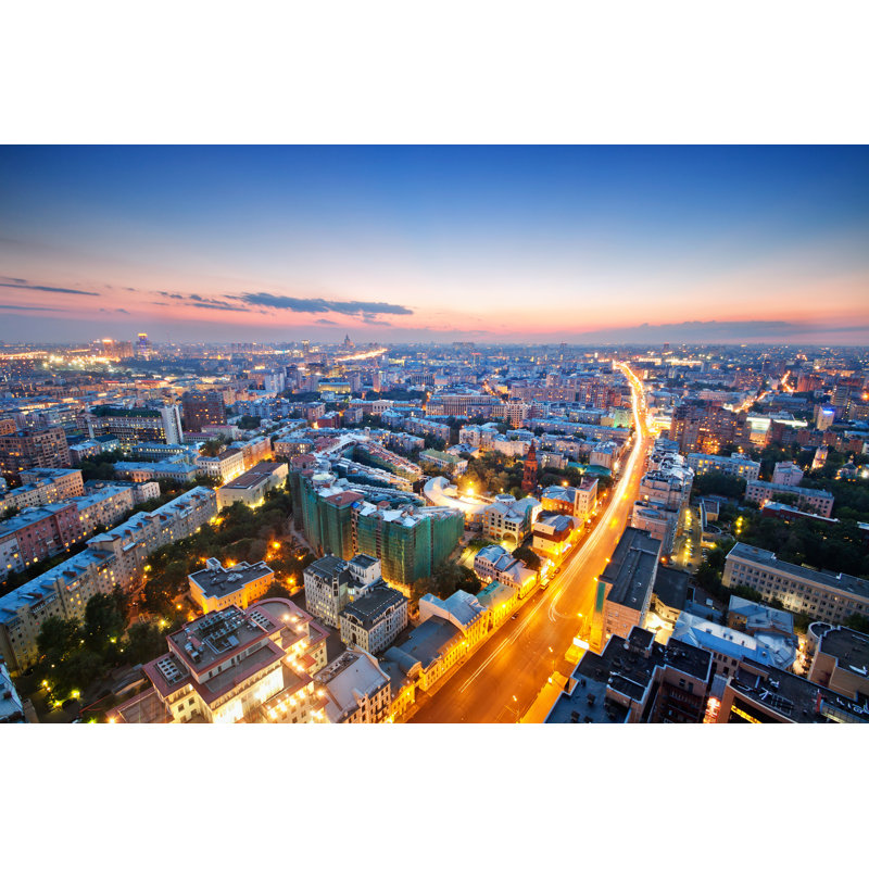 Bryna Night Skyline Of Moscow by Ser-alim - Wrapped Canvas Print, 61cm H x 91cm W x 3.8cm D
