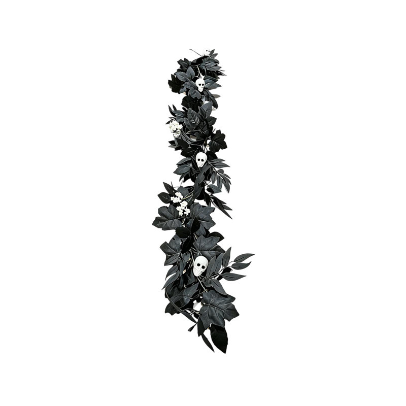  Guirlande de lumières décoratives d'Halloween avec lumières et feuilles d'érable noires, A