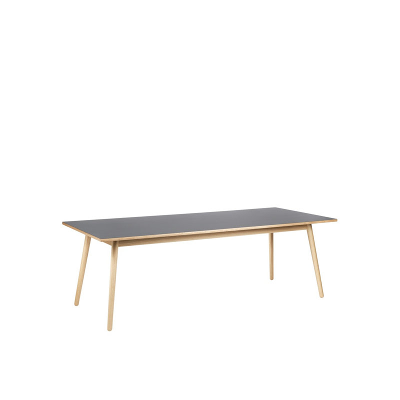 C35A Oak Dining Table, 28.5”H x 86.6”L x 37.4”W, Light Gray