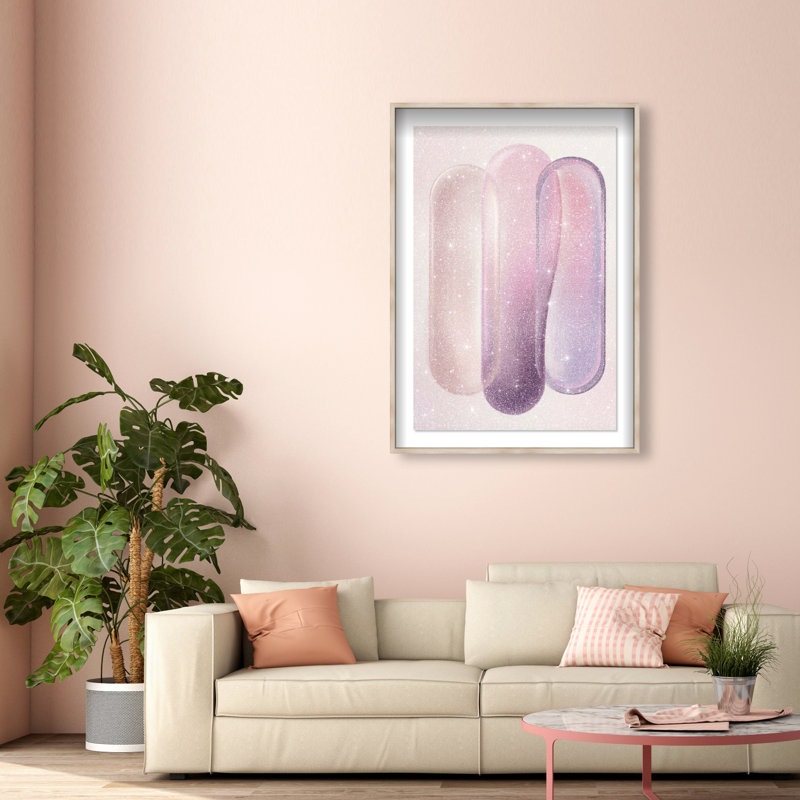 Berry Layers Print by Oliver Gal, 25.5"H x 17.5"W, Natural Oak Shadowbox