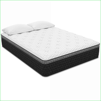 Mattresses | 14'' Cal King Medium Hybrid Euro-Top | Cooling Copper Foam | Greenguard Gold | Made in USA | Foam+Spring | Off-White