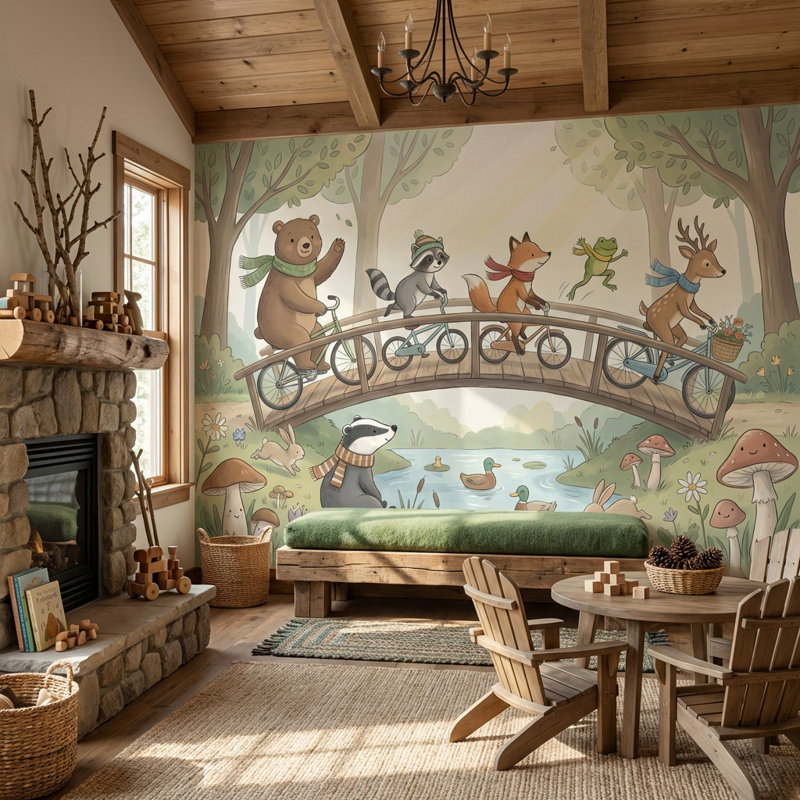 Papier peint animaux de la forêt, Non-Woven Nonpasted, 160"x108"