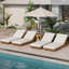 Acacia Wood Lounge Chairs With Soft Cushion-1099818181