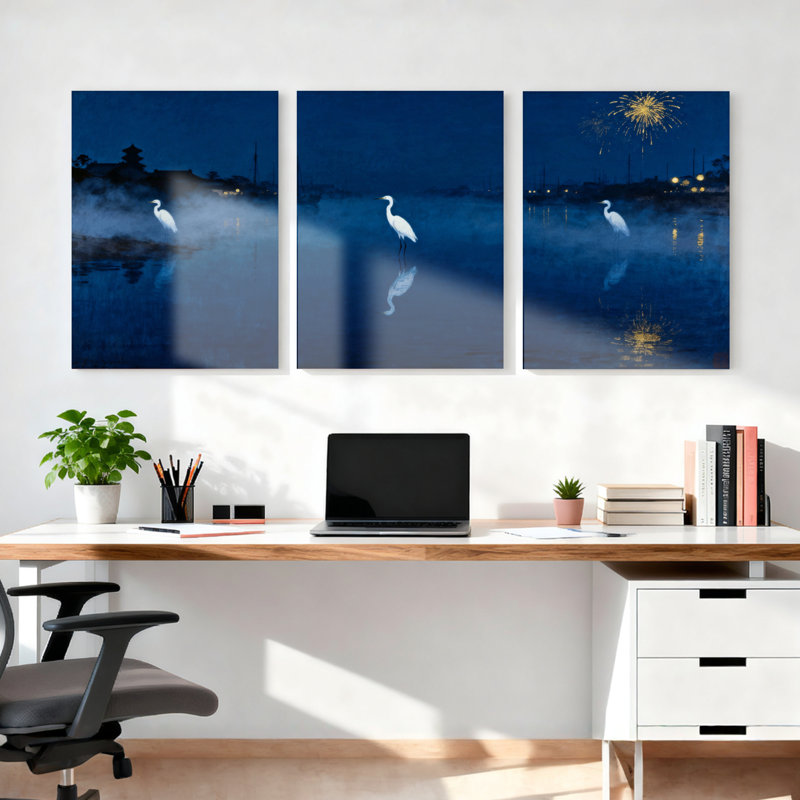 Ensemble de 3 tableaux sur toile tendue, H 18 po x l 36 po