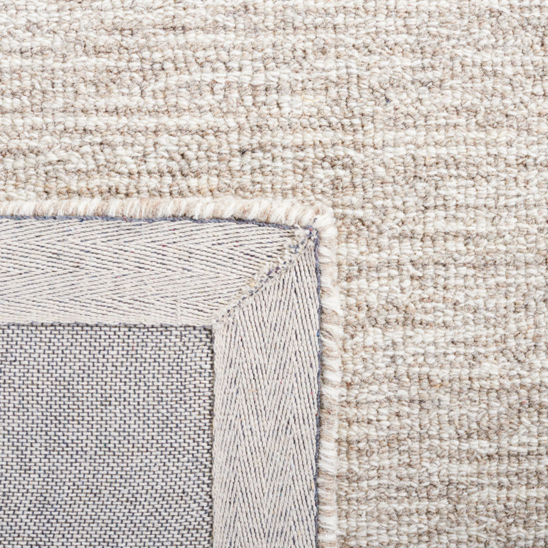 Antonyio Abstract Handmade Tufted Area Rug in Natural/Ivory, Square 6'