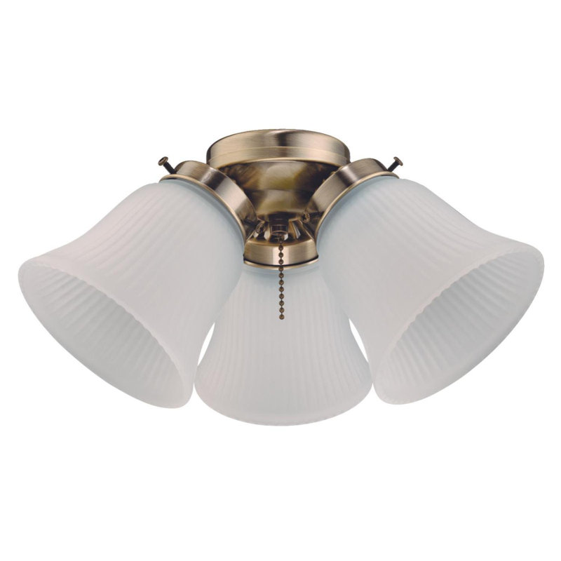 Ensemble de 3 lumières pour ventilateur de plafond Cluster, Laiton antique