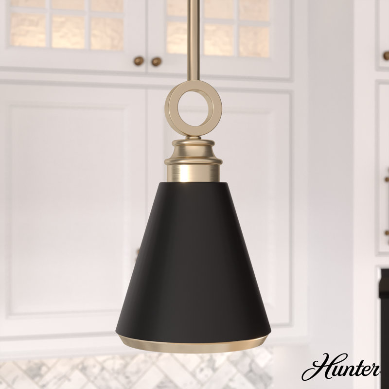 Alturas Gold 6" Matte Black Mini Pendant with LED Option