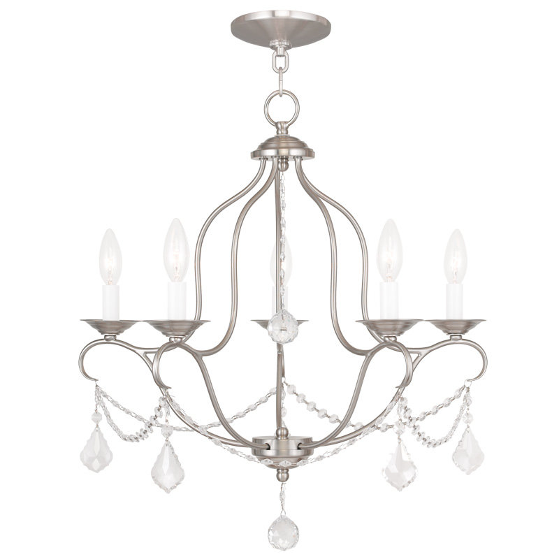 Daniesha 5 - Light Dimmable Empire Chandelier, Brushed Nickel