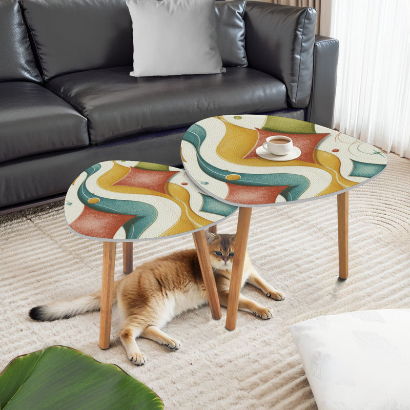 Ensemble de 2 tables basses gigognes Triangle