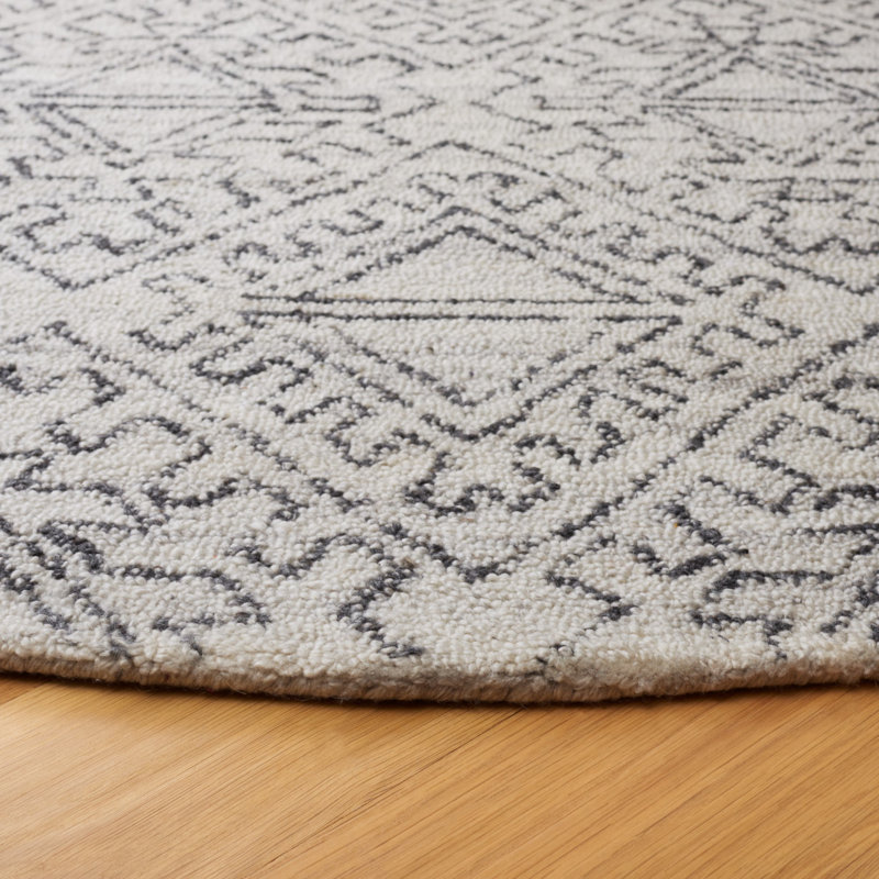 Tapis Casablanca 241 ivoire / noir Casablanca, Rond 6 pi