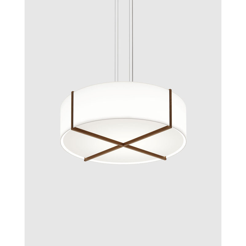 Plura 1 - Light LED Pendant, Gloss White, Dark Stained Walnut, 3000