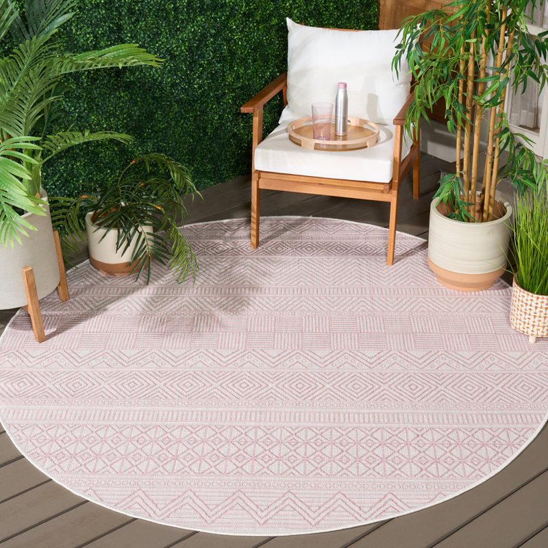 Narcisse Performance Southwestern Indoor/Outdoor Area Rug, Round 6'7"
