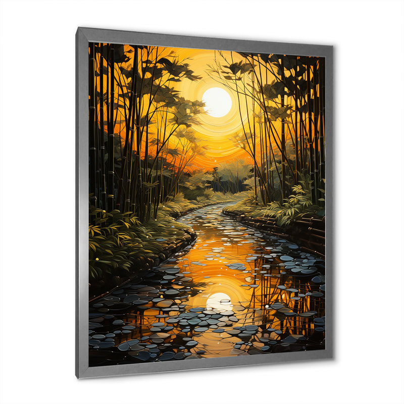 «Ladimer Asian Art Bamboo Whisper IV», reproduction sur toile, H 32 po x l 16 po x P 1 po, Cadre photo argenté