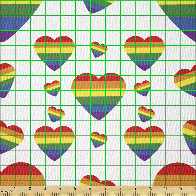 Dedria Rainbow Hearts Multi-Purpose Fabric