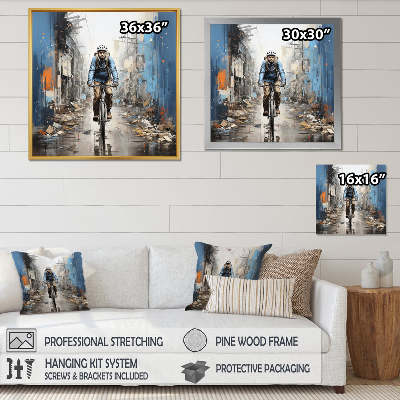 Vélo rue symphonie papercut, Toile tendue, 30" H x 30" W