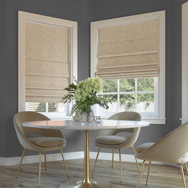 Sun Zero Somerton Thermal 100% Blackout Cordless Roman Shade, Taupe, 35"W x 64"L