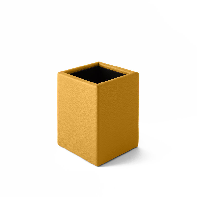 Mamane Leather Pen Holder, Yellow
