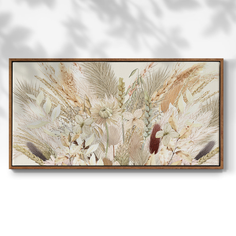 Doux automne - Toile tendue avec châssis tendue, prête à accrocher, H 17 po x l 33 po, Noyer